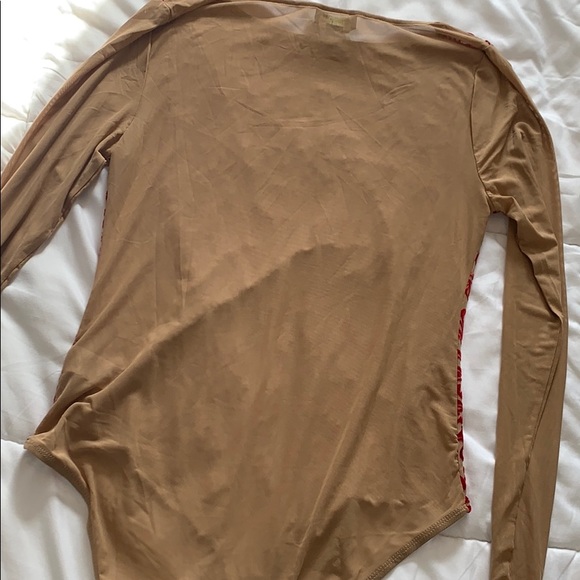 Mesh Body Suit with Velvet Detail - Picture 4 of 4